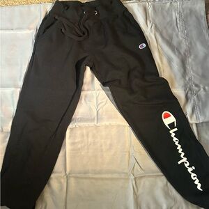 Champion Kids Black Joggers with Logo Detail